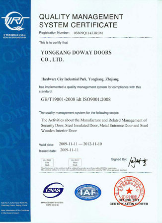 ISO9001-2008 Certificate